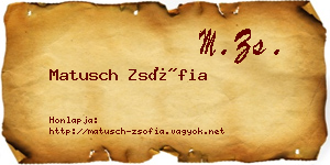 Matusch Zsófia névjegykártya